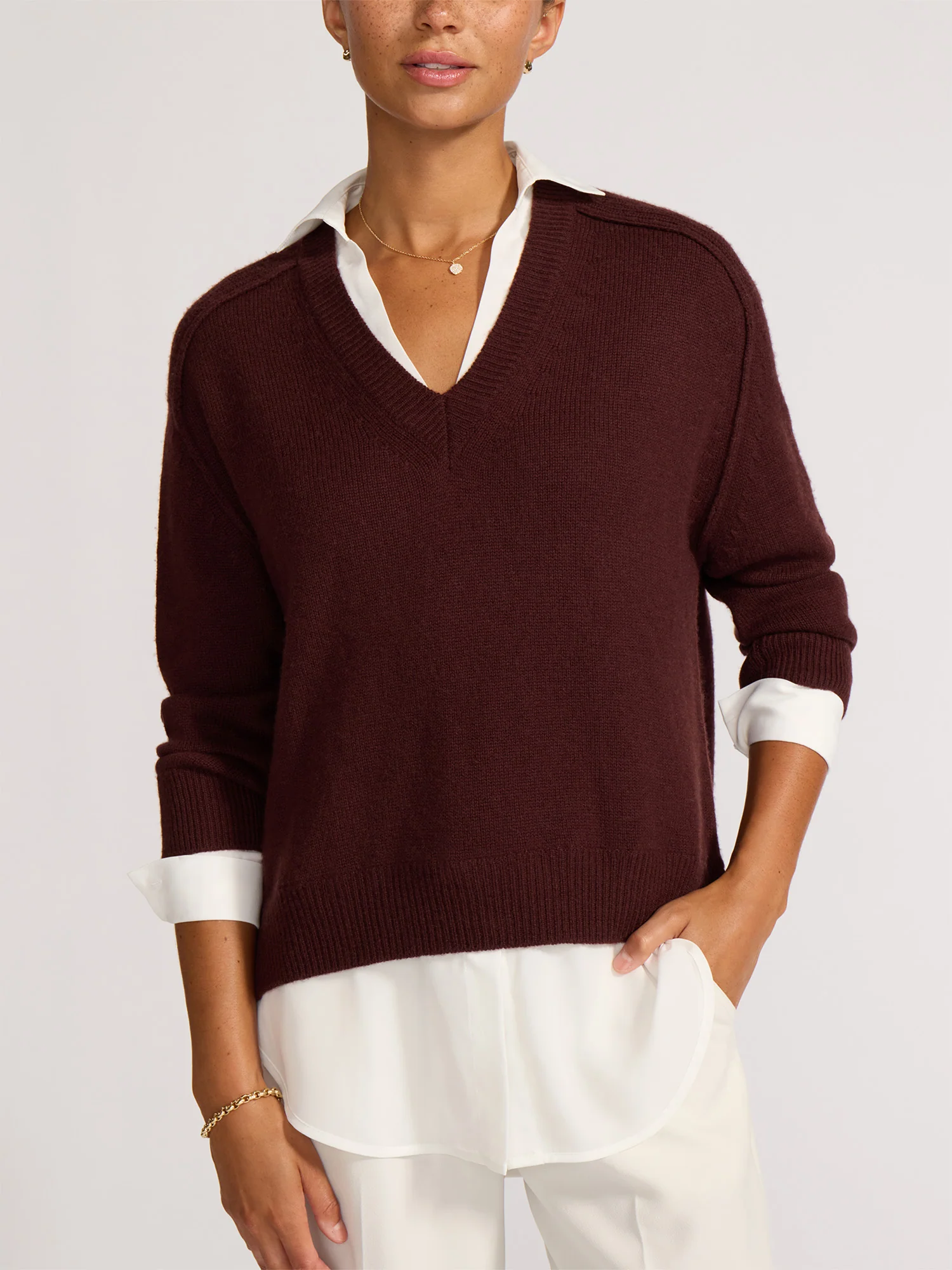 Layered V-Neck Pullover - Image 6