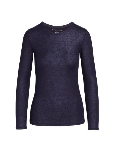Mani Metallic Crewneck in marine - Image 6