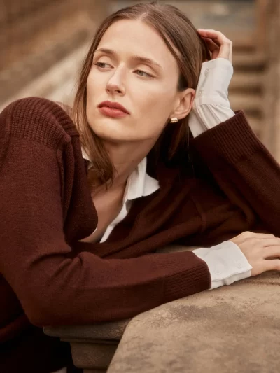 Layered V-Neck Pullover - Image 8