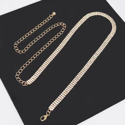 Rhinestone Chain Belt in gold - Image 2