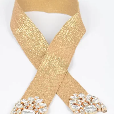Multi Stone Metallic Belt in gold - Image 2