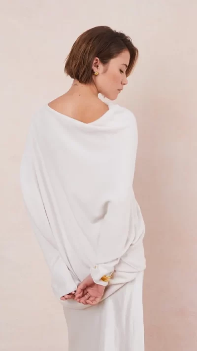 Natalie Asymmetric Sweater - Ivory - Image 8