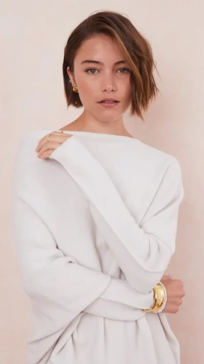 Natalie Asymmetric Sweater - Ivory - Image 11