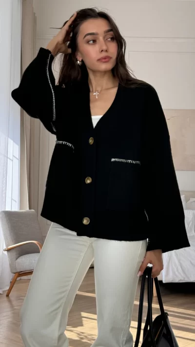 Kassie Cardigan in Black - Image 4