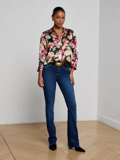 Dani Silk Blouse in Cluster Floral - Image 5