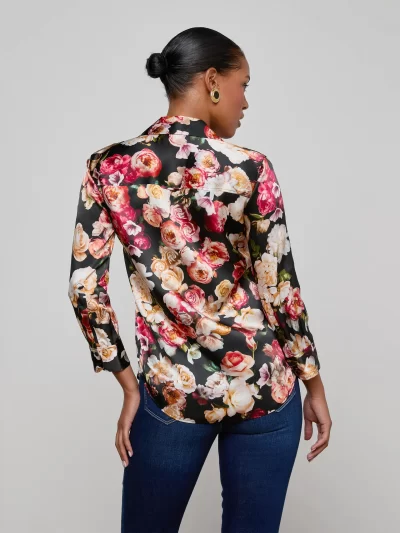 Dani Silk Blouse in Cluster Floral - Image 4