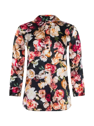 Dani Silk Blouse in Cluster Floral - Image 2
