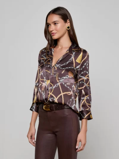 Dani Silk Blouse in coffee mid western - Image 5