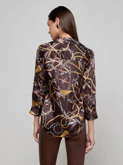 Dani Silk Blouse in coffee mid western - Image 3