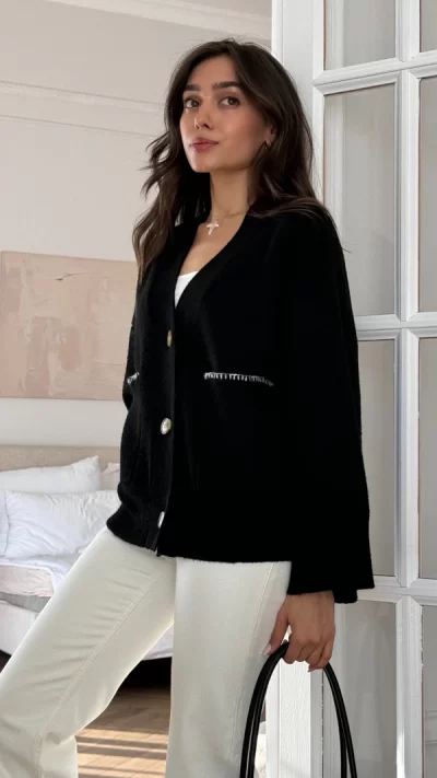 Kassie Cardigan in Black - Image 3