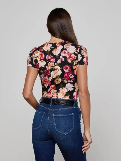 Ressi Fitted Tee in floral cluster - Image 4