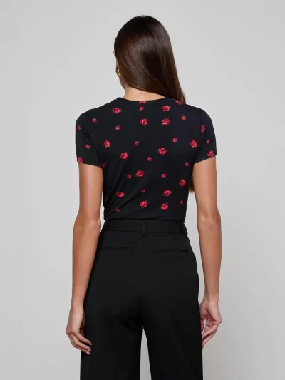 Ressi Fitted Tee in black rose - Image 4