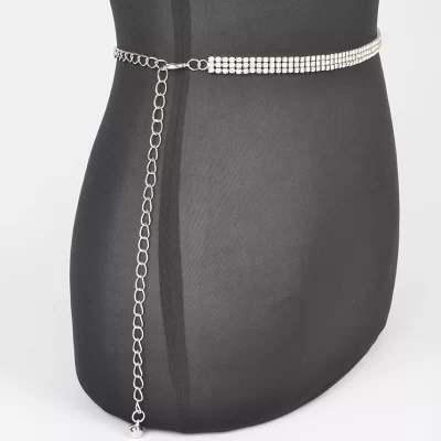 Rhinestone Chain Belt in silver - Image 2