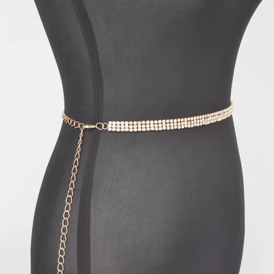 Rhinestone Chain Belt in gold - Image 3