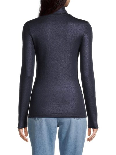 Sayla Metallic Turtleneck in marine - Image 5