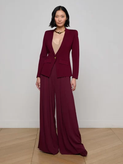 Chamberlain Knit Blazer in dark port - Image 5