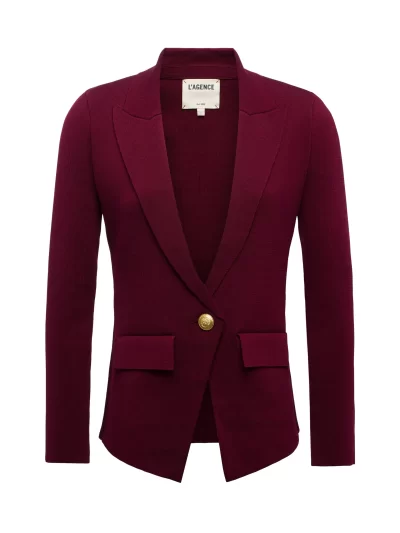 Chamberlain Knit Blazer in dark port - Image 2