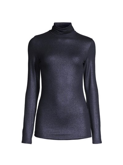 Sayla Metallic Turtleneck in marine - Image 7
