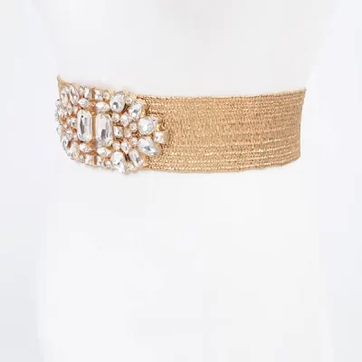 Multi Stone Metallic Belt in gold - Image 4
