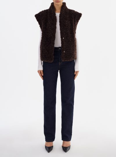 Dua reversible vest in dark brown - Image 3