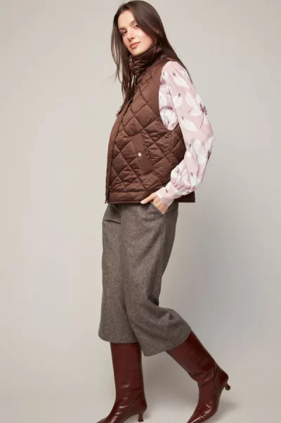 Brielle Quilted Vest in java - Image 3