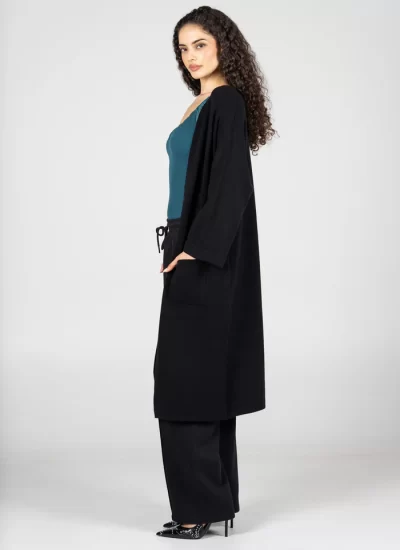 Chandler Long Cardigan in Black - Image 3