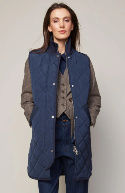 Destiny Quilted Vest in navy