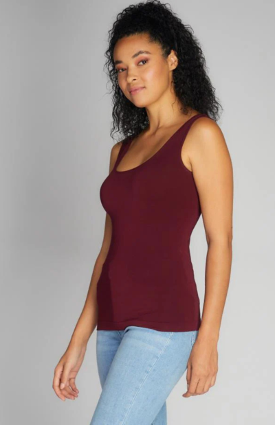 Bamboo Short Tank in bordeaux