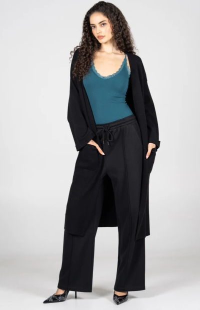 Chandler Long Cardigan in Black