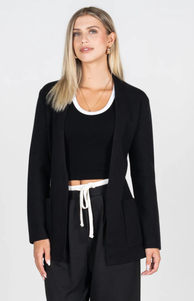 Asa Belted Cardigan in black