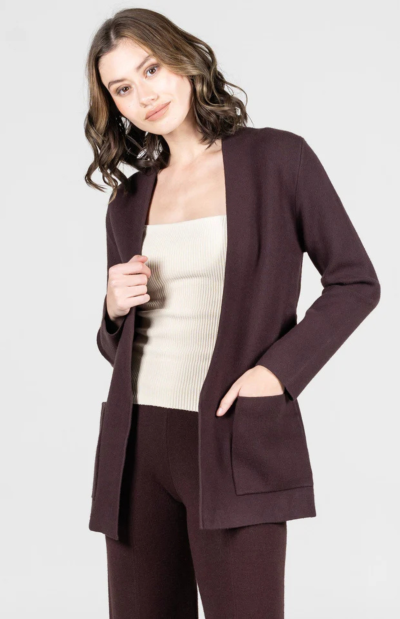 Asa Belted Cardigan in espresso