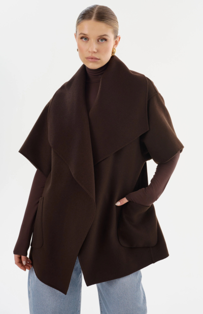 Penelope Coat in dark brown