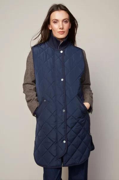 Destiny Quilted Vest in navy - Image 4