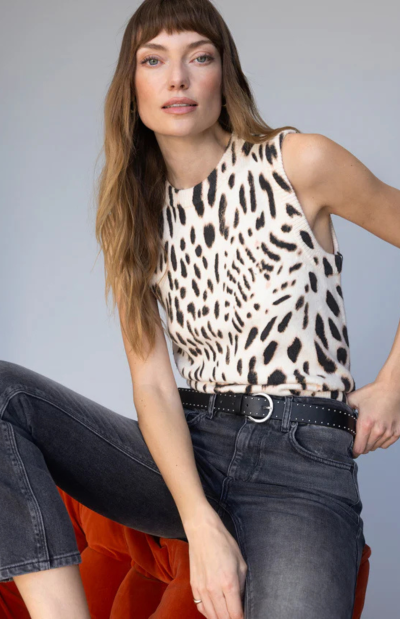 Fuzzy Leopard Shell Top