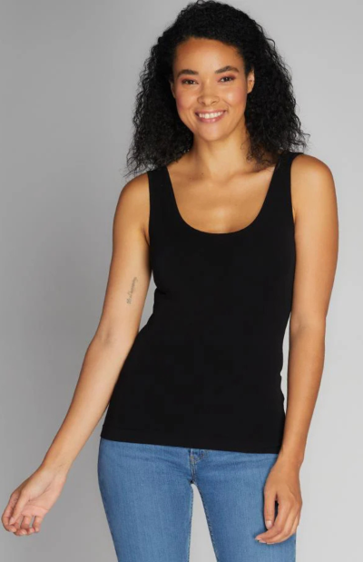 Bamboo Short Tank in Black