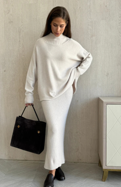 Alma Pencil Skirt - Ivory - coming soon