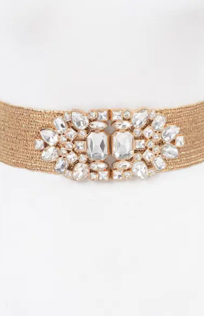 Multi Stone Metallic Belt in gold