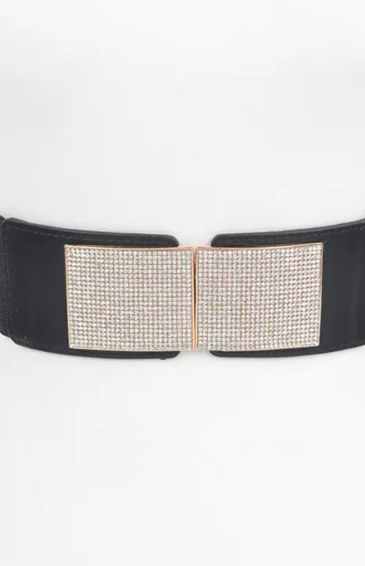 Rhinestone Metal Buckle Belt