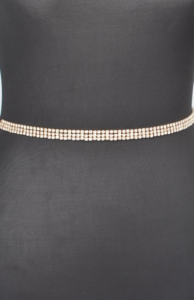 Rhinestone Chain Belt in gold