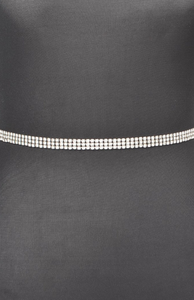 Rhinestone Chain Belt in silver