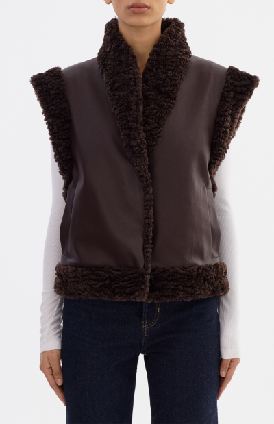 Dua reversible vest in dark brown