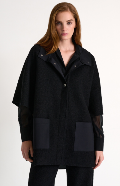 Cora Wool hooded cape