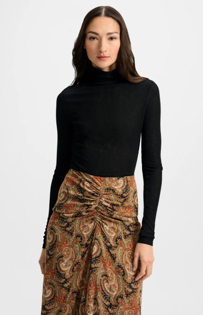 Nomia sheer knit turtleneck in black