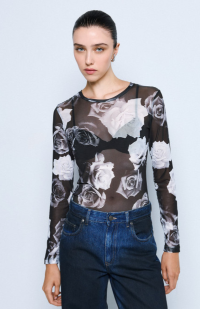 Rose Mesh Top