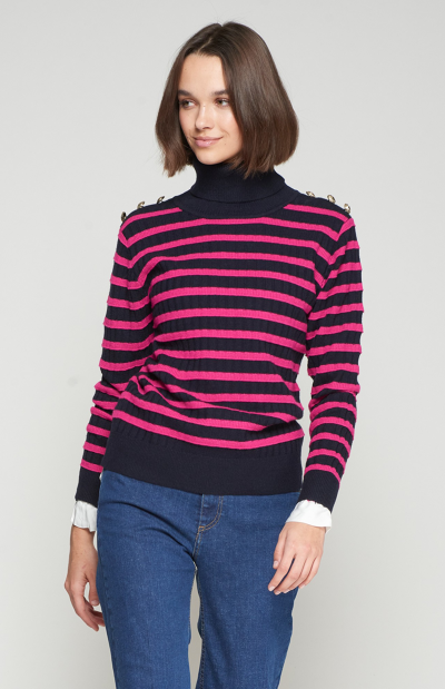 JR C/VUELTO TURTLENECK in navy pink