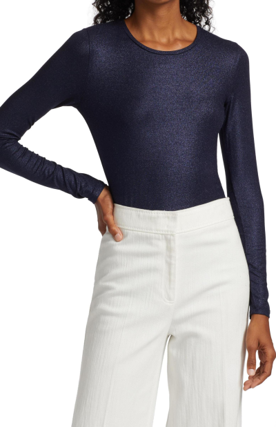 Mani Metallic Crewneck in marine