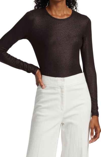 Mansi Metallic Crewneck in black