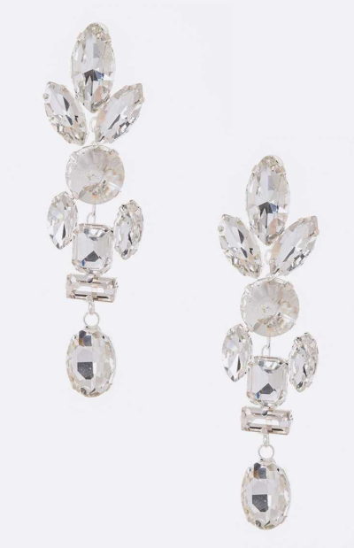 Banks Crystal Drop Earrings in rhodium