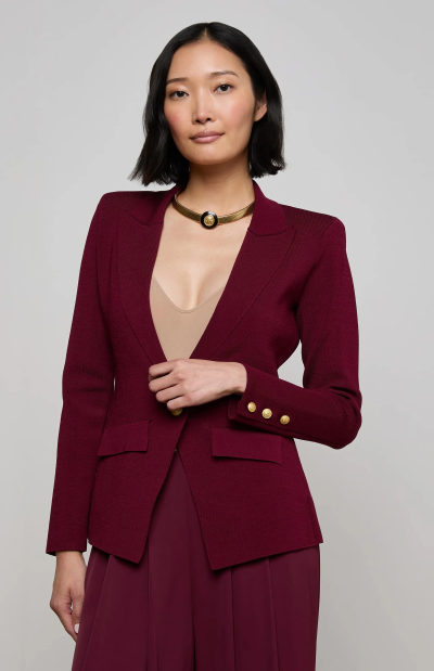 Chamberlain Knit Blazer in dark port