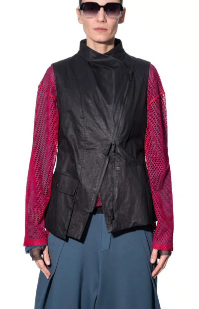 Evie Peplum Vest in Black